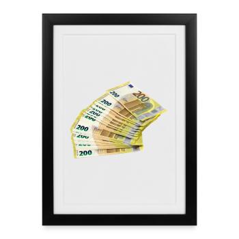 Conception noble des billets en euros - Affiche encadrée (27 × 37 cm) - noir - Devant