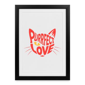 Cat Lover Purrfekte Liebe - Katzenfreund - Framed poster (27 × 37 cm) - black - Front
