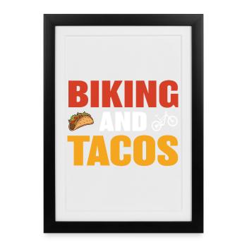 Biking and tacos design for leisure - Framed poster (27 × 37 cm) - black - Front