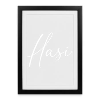 Hasi / Conception de l’écriture manuscrite - Affiche encadrée (27 × 37 cm) - noir - Devant