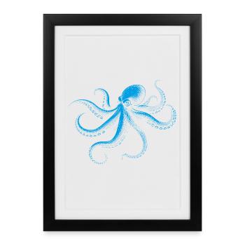 Pieuvre en Monochrome - Affiche encadrée (27 × 37 cm) - noir - Devant