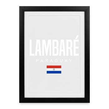 Lambaré Paraguay Paraguayans - Affiche encadrée (27 × 37 cm) - noir - Devant