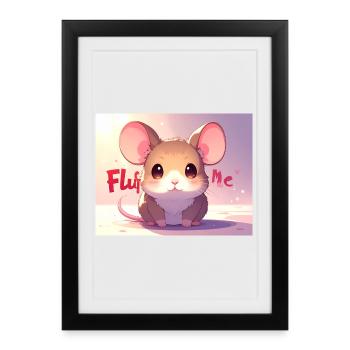 Mouse Fluff me - Framed poster (27 × 37 cm) - black - Front