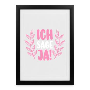 Enterrement de vie de garçon Équipe Mariée Enterrement de vie de jeune fille - Affiche encadrée (27 × 37 cm) - noir - Devant