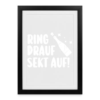 Enterrement de vie de garçon Équipe Mariée Enterrement de vie de jeune fille - Affiche encadrée (27 × 37 cm) - noir - Devant