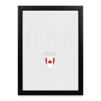 Canadien d’origine, j’adore le Canada - Affiche encadrée (27 × 37 cm) - noir - Devant