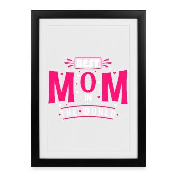 Meilleur cadeau de maman au monde : Noël - Affiche encadrée (27 × 37 cm) - noir - Devant