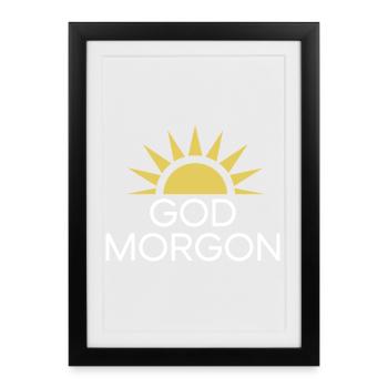 Suède Dire bonjour Suédois - Affiche encadrée (27 × 37 cm) - noir - Devant