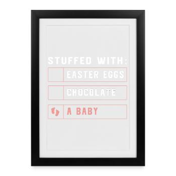 Gender Reveal Easter Mom-to-be - Framed poster (27 × 37 cm) - black - Front