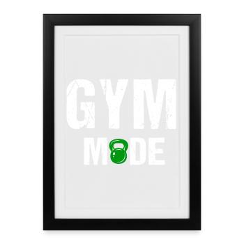 Bodybuilding Fitness Vintage Gym Athleten Workout - Gerahmtes Poster (27 × 37 cm) - Schwarz - Vorne