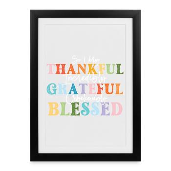 So Very Thankful Grateful Fall - Framed poster (27 × 37 cm) - black - Front