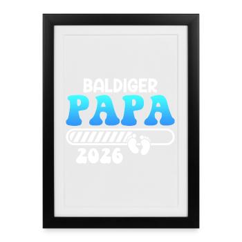 SOON DAD 2026 Fatherhood Funny - Framed poster (27 × 37 cm) - black - Front