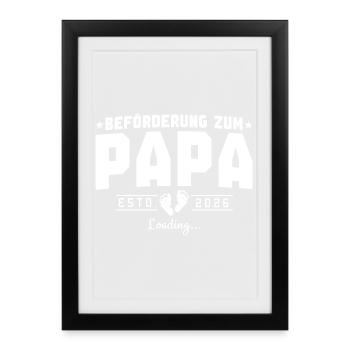 Dad 2026 loading Father-to-be - Framed poster (27 × 37 cm) - black - Front