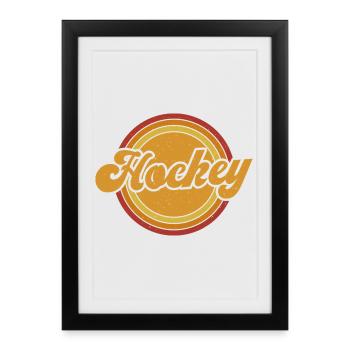 Hockey sur glace Hockey Hockey Joueur de hockey - Affiche encadrée (27 × 37 cm) - noir - Devant