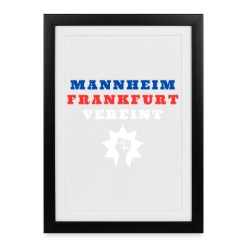 Mannheim et Francfort réunies - Affiche encadrée (27 × 37 cm) - noir - Devant