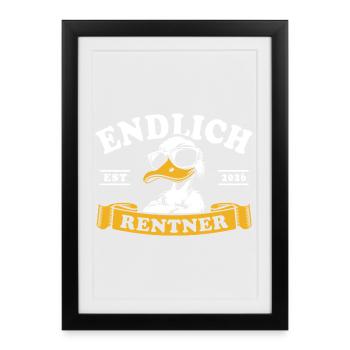 Cartoon Pension 2026 - Retirement - Pension - Framed poster (27 × 37 cm) - black - Front