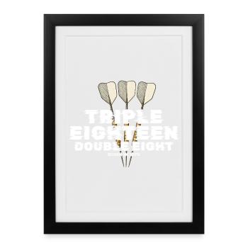 Vintage 1970's Darts Checkout - Framed poster (27 × 37 cm) - black - Front