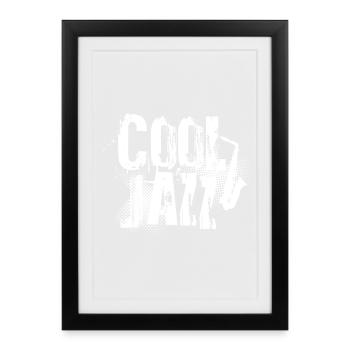 Musique jazz cool Typographie dégradée - Affiche encadrée (27 × 37 cm) - noir - Devant