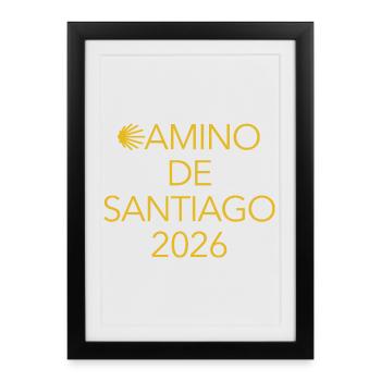 Buen Camino 2026 | Way of St. James, Pilgrims, Santiago - Framed poster (27 × 37 cm) - black - Front