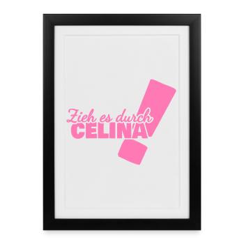 First name Celina - Framed poster (27 × 37 cm) - black - Front