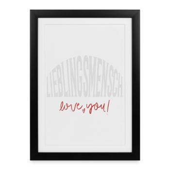 Personne préférée - Affiche encadrée (27 × 37 cm) - noir - Devant