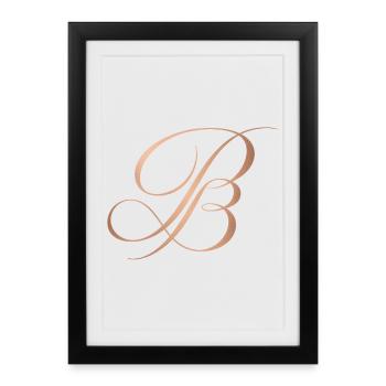 P&B, le logo de la marque Paresseux & Bougon - Affiche encadrée (27 × 37 cm) - noir - Devant