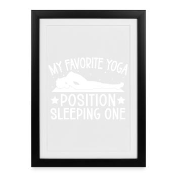 Position préférée des passionnés de Pilates : dormir - Affiche encadrée (27 × 37 cm) - noir - Devant