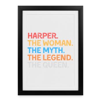 Harper La Femme Le Mythe La Légende La Reine - Affiche encadrée (27 × 37 cm) - noir - Devant