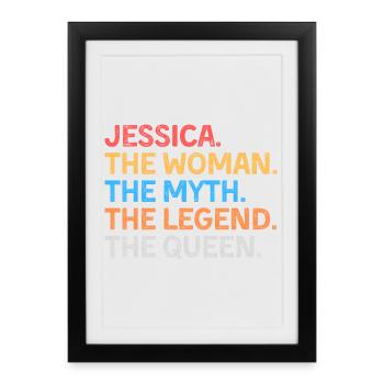 Jessica The Woman The Myth The Legend The Queen - Framed poster (27 × 37 cm) - black - Front