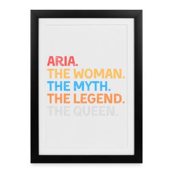 Aria The Woman The Myth The Legend The Queen - Framed poster (27 × 37 cm) - black - Front
