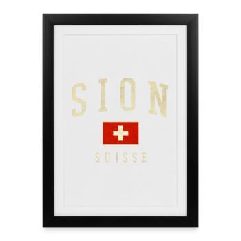 Sion Suisse Emblem Vintage - Framed poster (27 × 37 cm) - black - Front