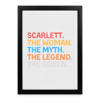 Scarlett The Woman The Myth The Legend The Queen - Framed poster (27 × 37 cm) - black - Front