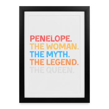 Penelope, The Woman, The Myth, The Legend, The Queen - Framed poster (27 × 37 cm) - black - Front