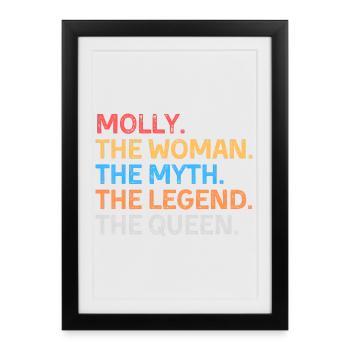 Molly la Femme Le Mythe La Légende La Reine - Affiche encadrée (27 × 37 cm) - noir - Devant