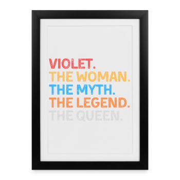 Violet La Femme Le Mythe La Légende La Reine - Affiche encadrée (27 × 37 cm) - noir - Devant