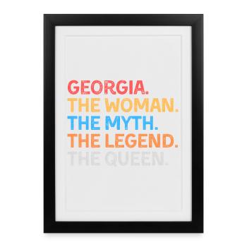 Georgia The Woman The Myth The Legend The Queen - Framed poster (27 × 37 cm) - black - Front
