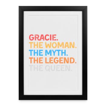 Gracie La Femme Le Mythe La Légende La Reine - Affiche encadrée (27 × 37 cm) - noir - Devant
