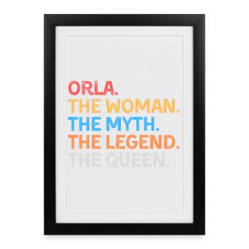 Orla La Femme Le Mythe La Légende La Reine - Affiche encadrée (27 × 37 cm) - noir - Devant