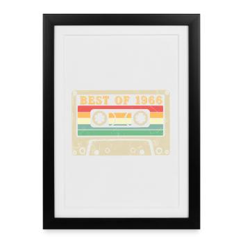 Best of 1966 Retro Cassette 60e anniversaire - Affiche encadrée (27 × 37 cm) - noir - Devant