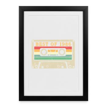 Best of 1986 Retro Cassette 40th Birthday - Framed poster (27 × 37 cm) - black - Front