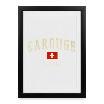 Carouge Suisse Vintage Logo - Framed poster (27 × 37 cm) - black - Front