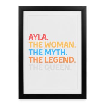 Ayla la Femme Le Mythe La Légende La Reine - Affiche encadrée (27 × 37 cm) - noir - Devant