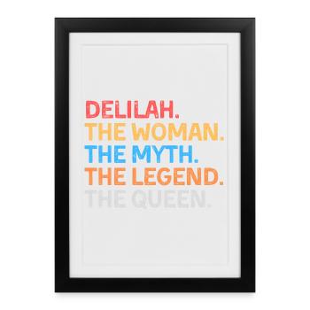 Delilah La Femme Le Mythe La Légende La Reine - Affiche encadrée (27 × 37 cm) - noir - Devant