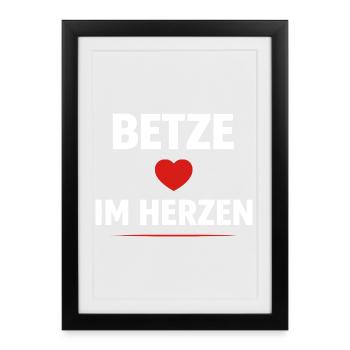 Betze in the Heart – Kaiserslautern Fan Shirt - Framed poster (27 × 37 cm) - black - Front