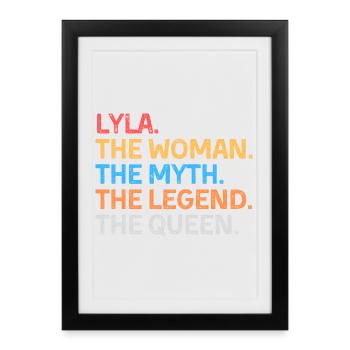 Lyla La Femme Le Mythe La Légende La Reine - Affiche encadrée (27 × 37 cm) - noir - Devant