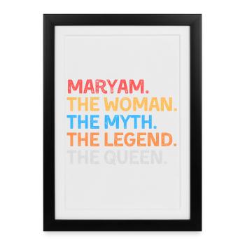Maryam La Femme Le Mythe La Légende La Reine - Affiche encadrée (27 × 37 cm) - noir - Devant