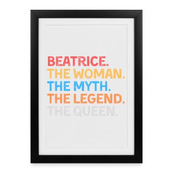 Béatrice La Femme Le Mythe La Légende La Reine - Affiche encadrée (27 × 37 cm) - noir - Devant
