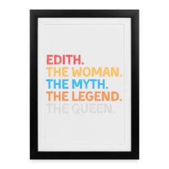 Edith The Woman The Myth The Legend The Queen - Framed poster (27 × 37 cm) - black - Front