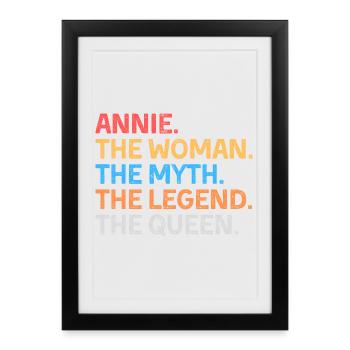 Annie The Woman The Myth The Legend The Queen - Framed poster (27 × 37 cm) - black - Front