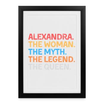 Alexandra The Woman The Myth The Legend The Queen - Framed poster (27 × 37 cm) - black - Front